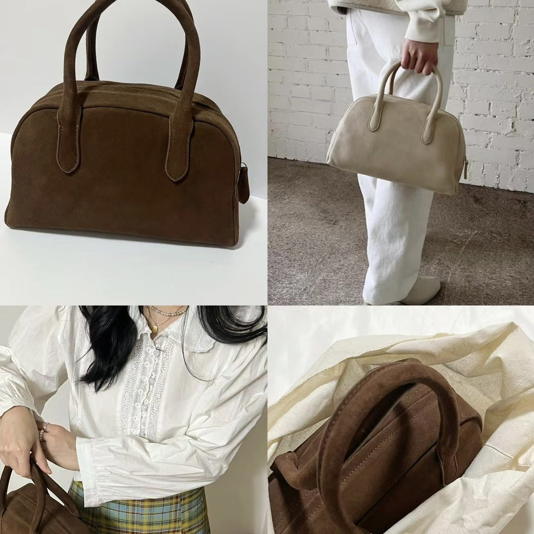 Women's Capacity Of Genuine Leather Portable Boston Crossbody Bags