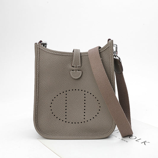 Women's First Layer Cowhide Genuine Leather Lychee Crossbody Bags
