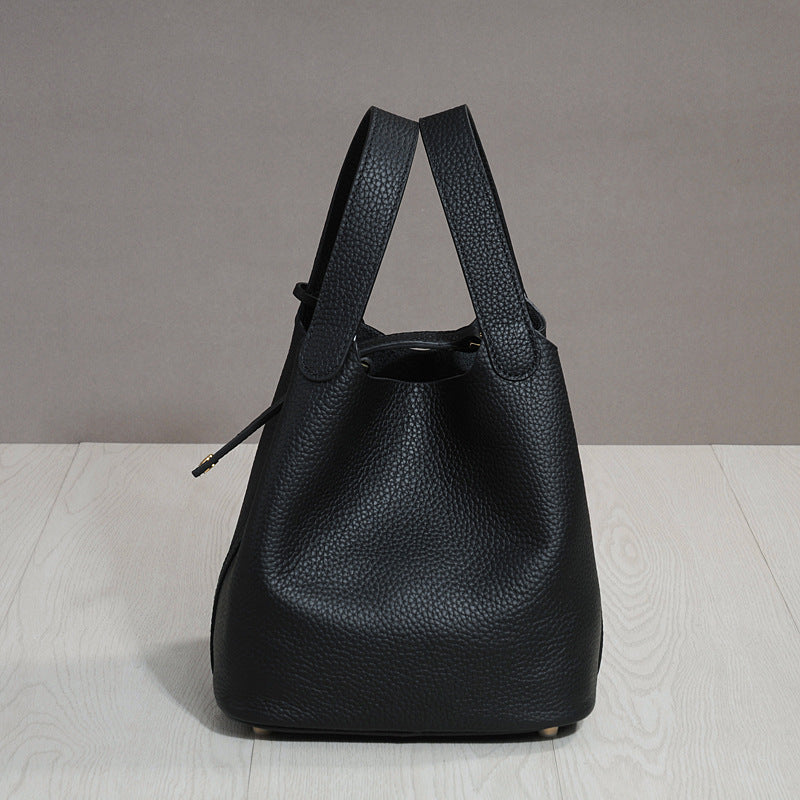 Lunch Trendy Head Layer Cowhide Vegetable Handbags