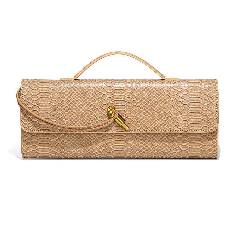 Snake Pattern Dinner Horizontal Clutch File Crossbody Bags