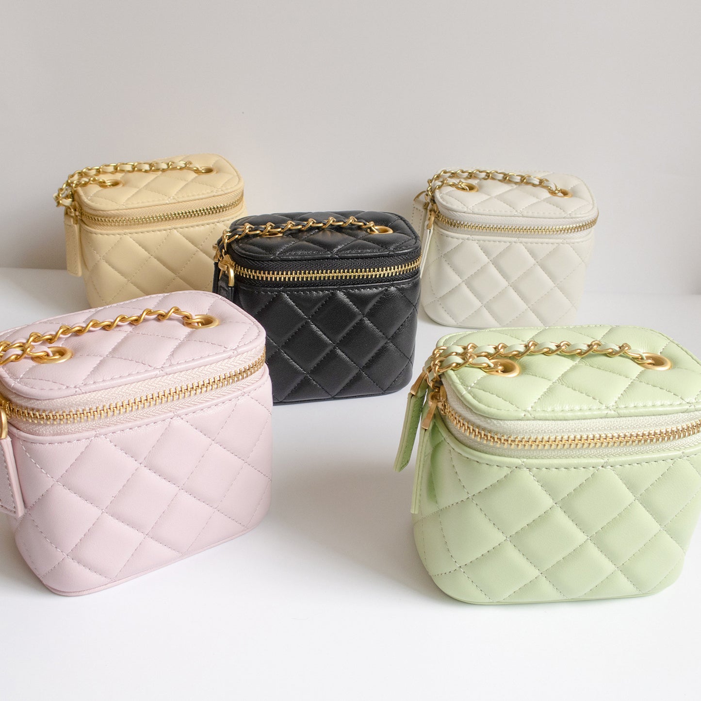 Women's Classic Style Box Golden Ball Rhombus Chain Sheepskin Mini Crossbody Bags
