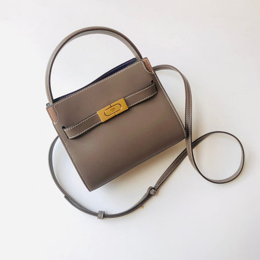 Women's Layer Leather Contrast Color Stitching Single Shoulder Bags