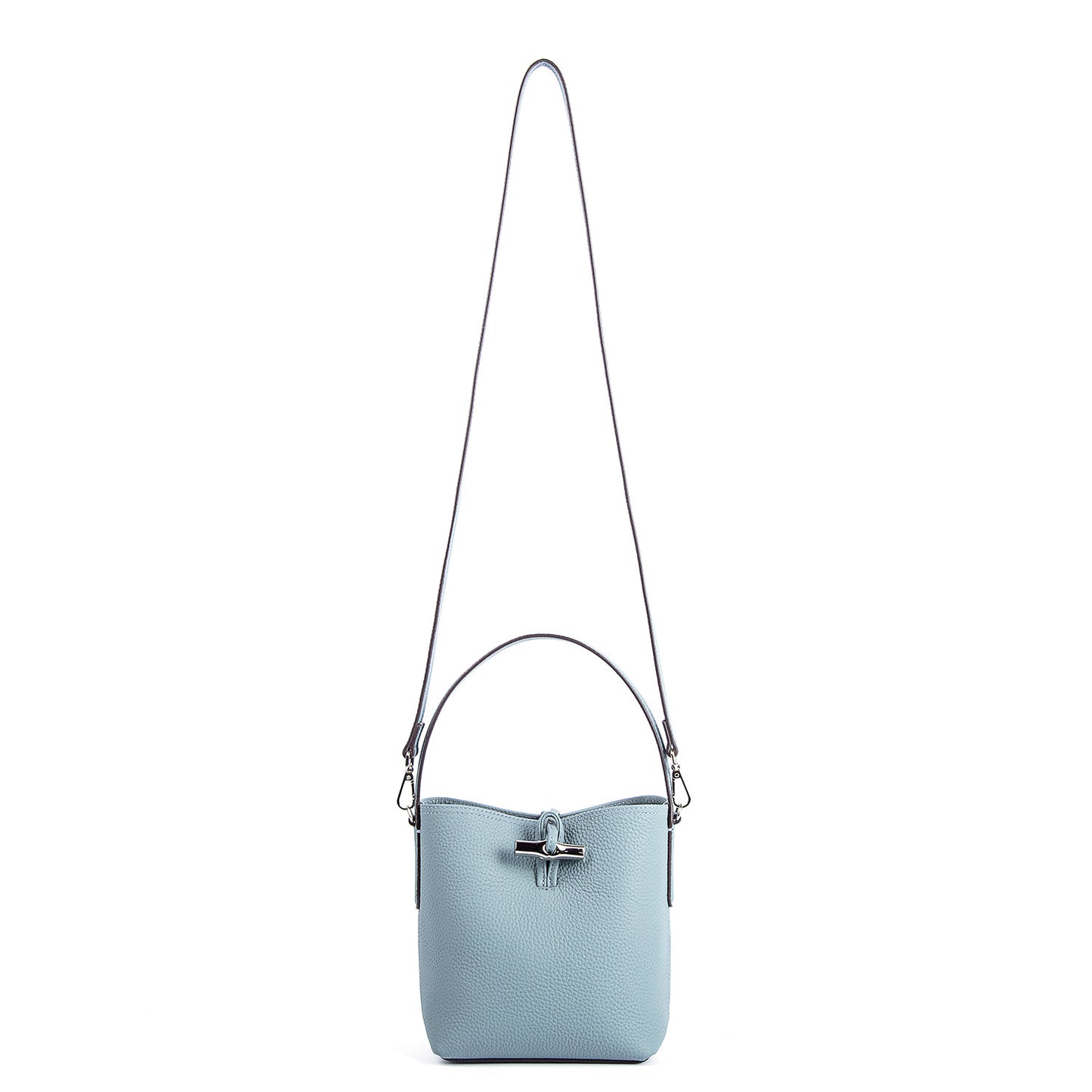 Women's Bamboo First Layer Litchi Pattern Cowhide Crossbody Bags