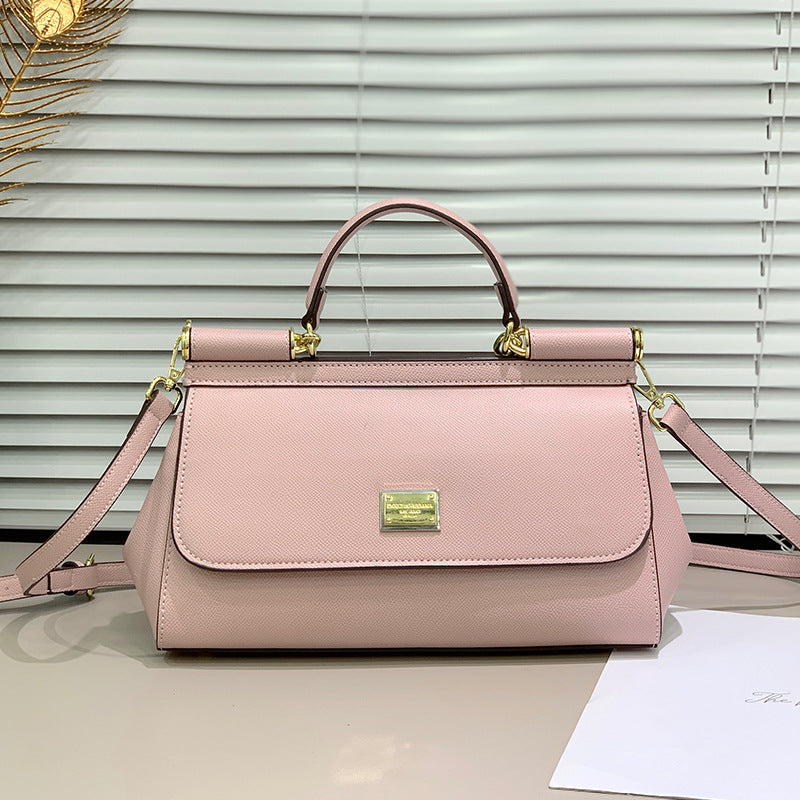 Women's Print Horizontal Solid Color Portable Cowhide Genuine Backpacks