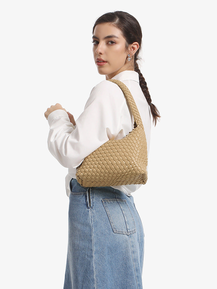 Women's Handmade Woven Lunch Box High-grade Underarm Armpit Bags