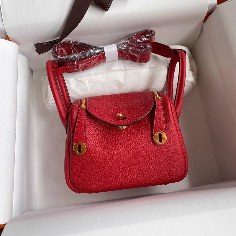 Women's Lindy Mini Doctor Cow Leather Portable Shoulder Bags