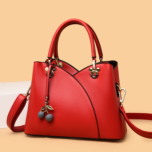 Women's Style Trendy Solid Color Stitching Soft Handbags