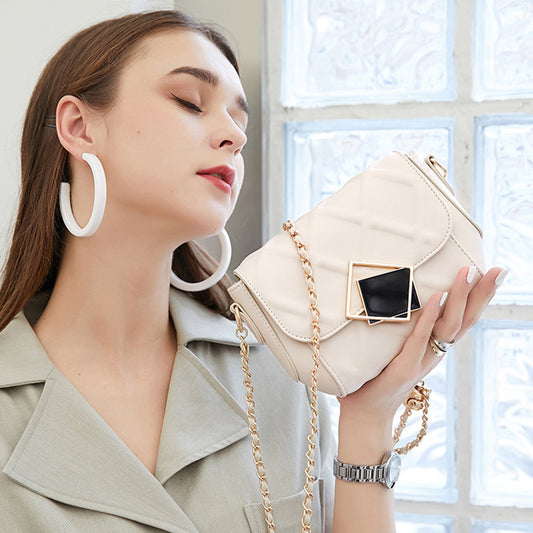 Women's Fashion Genuine Leather Cowhide Golden Balls Shoulder Bags