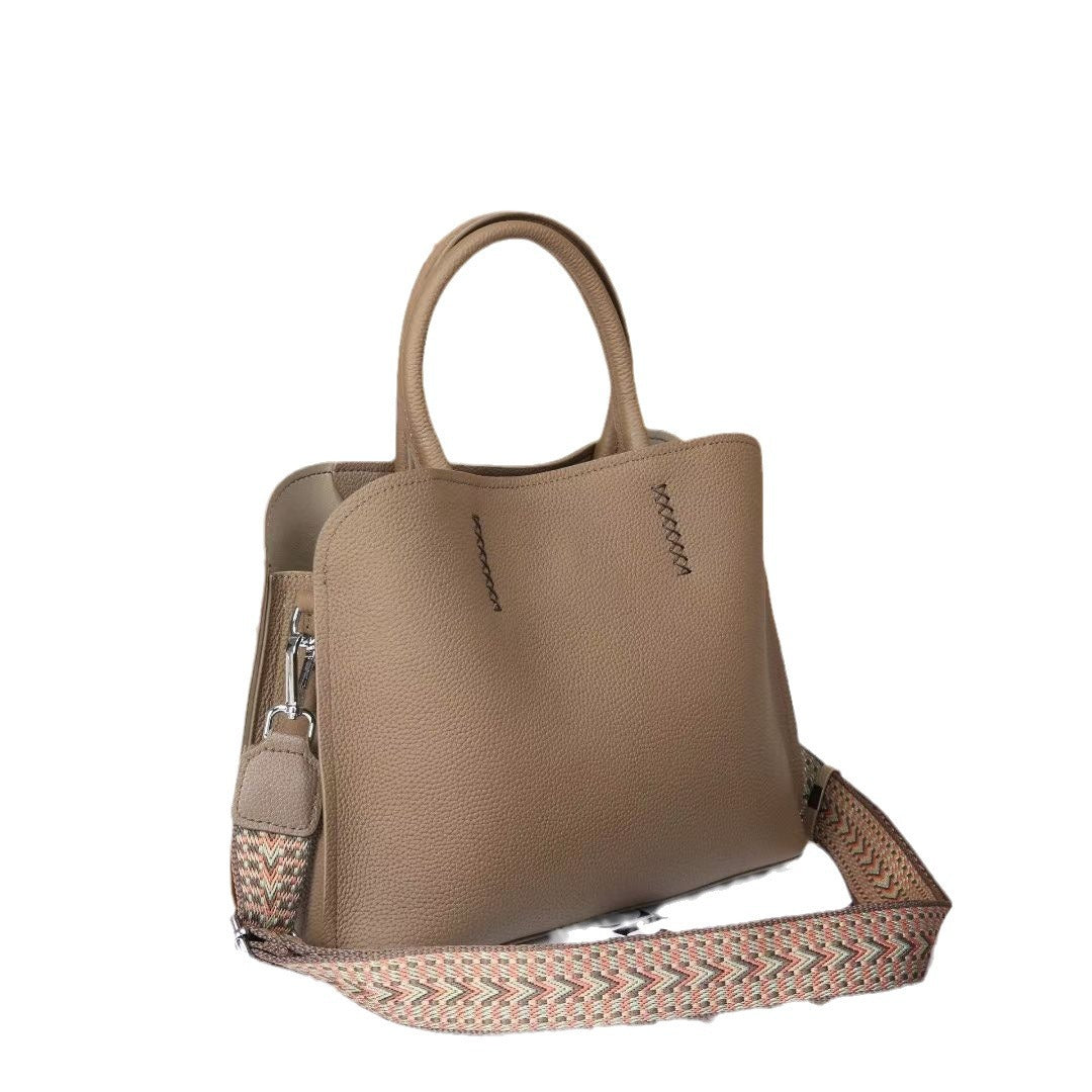 Women's Large Capacity Trendy Versatile First Layer Handbags