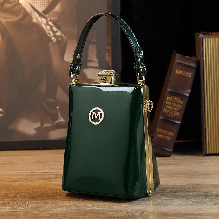 Vertical Style Mobile Patent Leather Glossy Can Crossbody Bags