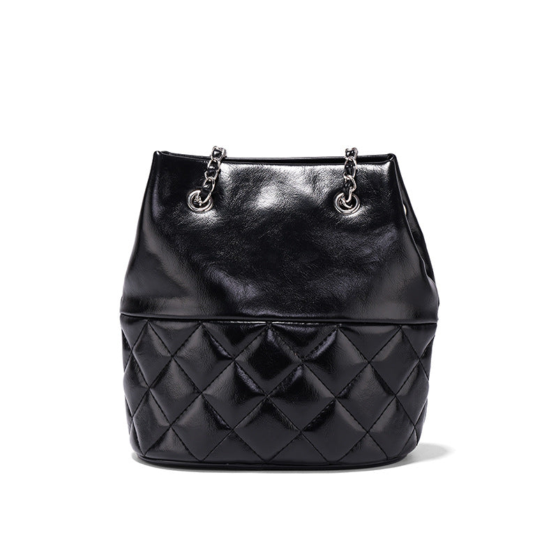 Women's Niche Rhombus Chain Pure Color Design Crossbody Bags