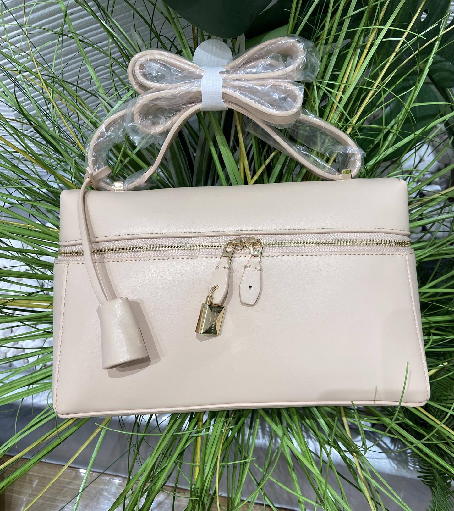 Women's Underarm Plain Cowhide Lunch Box Portable Crossbody Bags