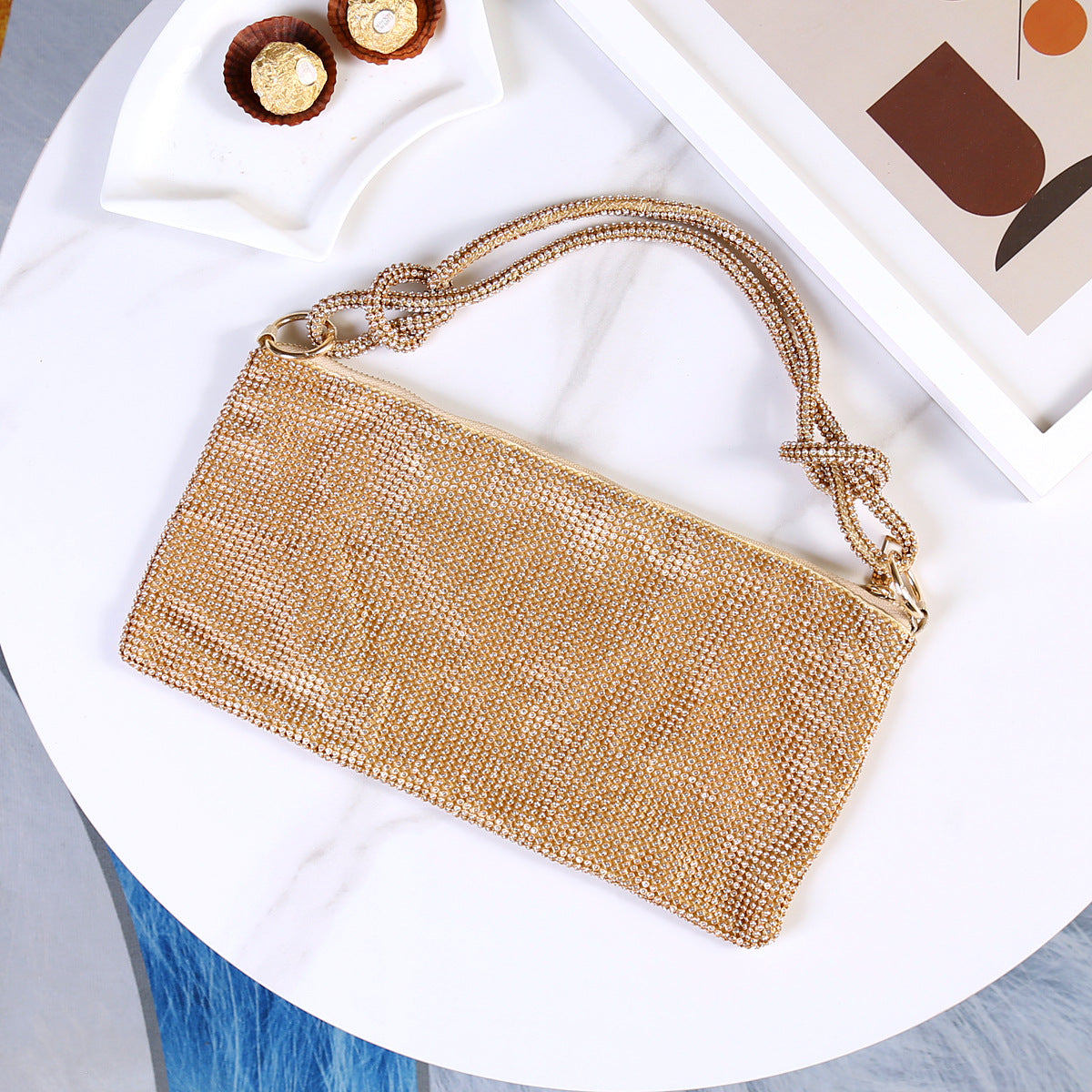 Women's New King Rhinestone Portable Underarm Shoulder Bags