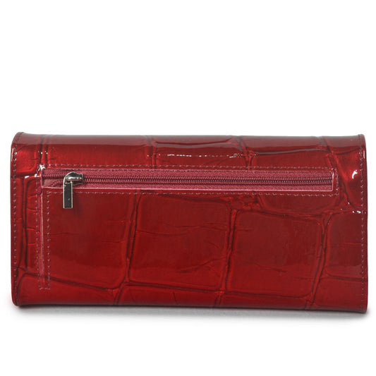 Women's Cowhide Long Clutch Fashion Patent Leather Inside Ladies Wallets