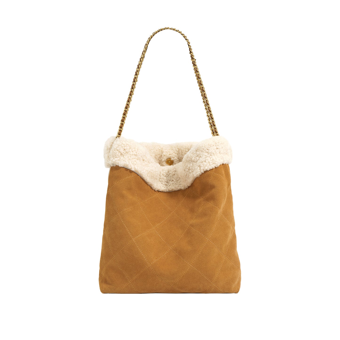 Wool Lamb Garbage Design Fashion Diamond Shoulder Bags