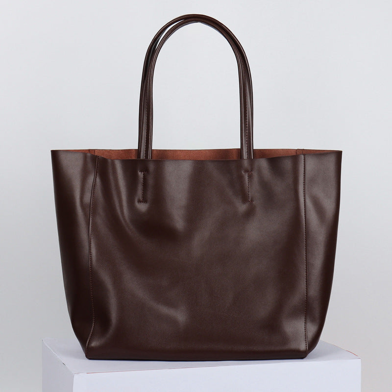 Capacity Commuter Mummy Shopping Cowhide Big Shoulder Bags