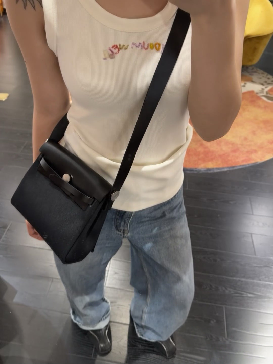 High-grade Mini Canvas Cowhide Kelly Minority Bags