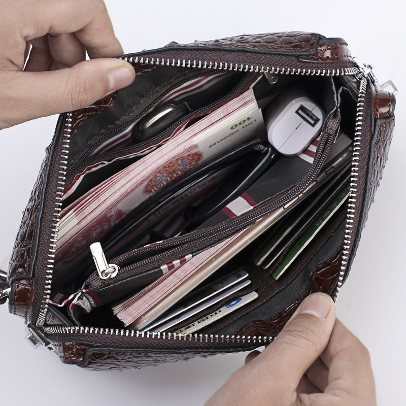 Men's Clutch Crocodile Pattern Large Capacity Business Men's Handbags