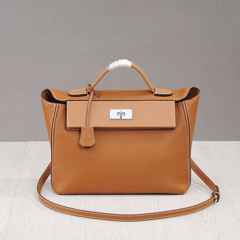 First Layer Cowhide Plaid Fashion Portable Crossbody Bags
