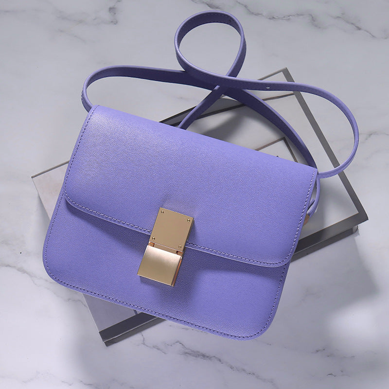 Women's Rub Grain Cowhide Leather Retro Toothpick Crossbody Bags