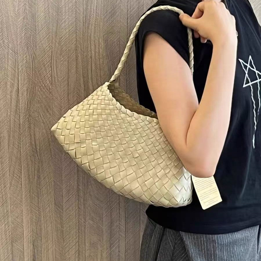 Women's Genuine Leather Hand-woven Underarm High-grade Versatile Shoulder Bags