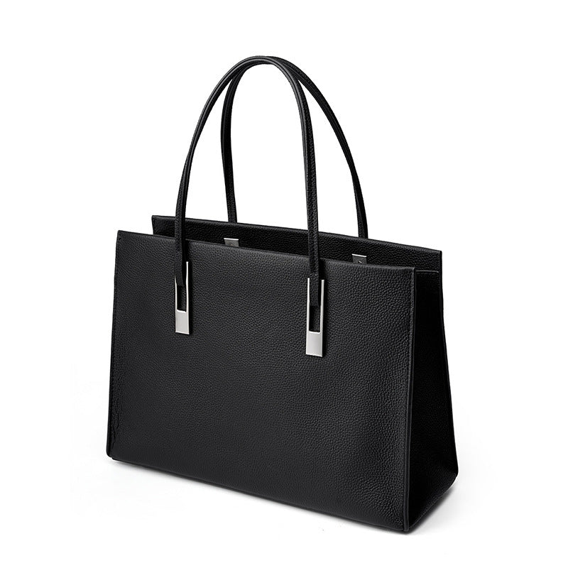 Women's Leather Commuting Large Capacity First Layer Handbags