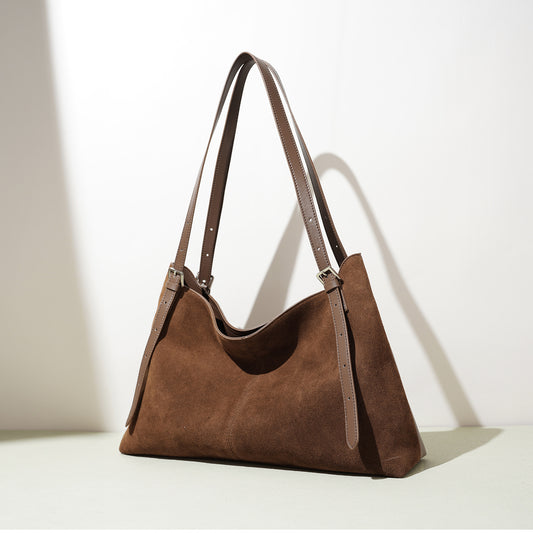 Women's Large Capacity Genuine Leather Niche Korean Shoulder Bags