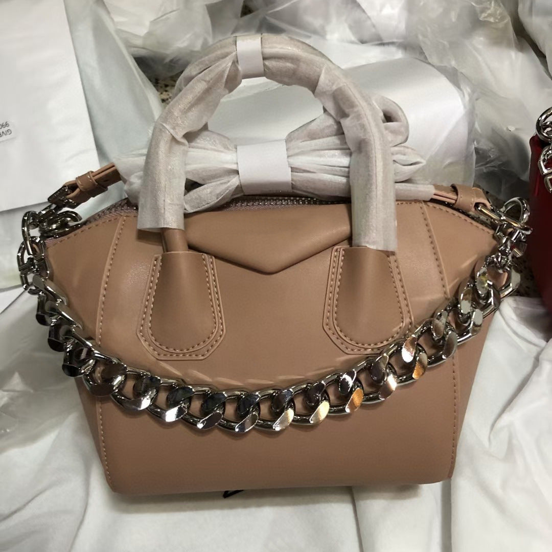 Women's Chain Motorcycle Genuine Leather First Layer Bags