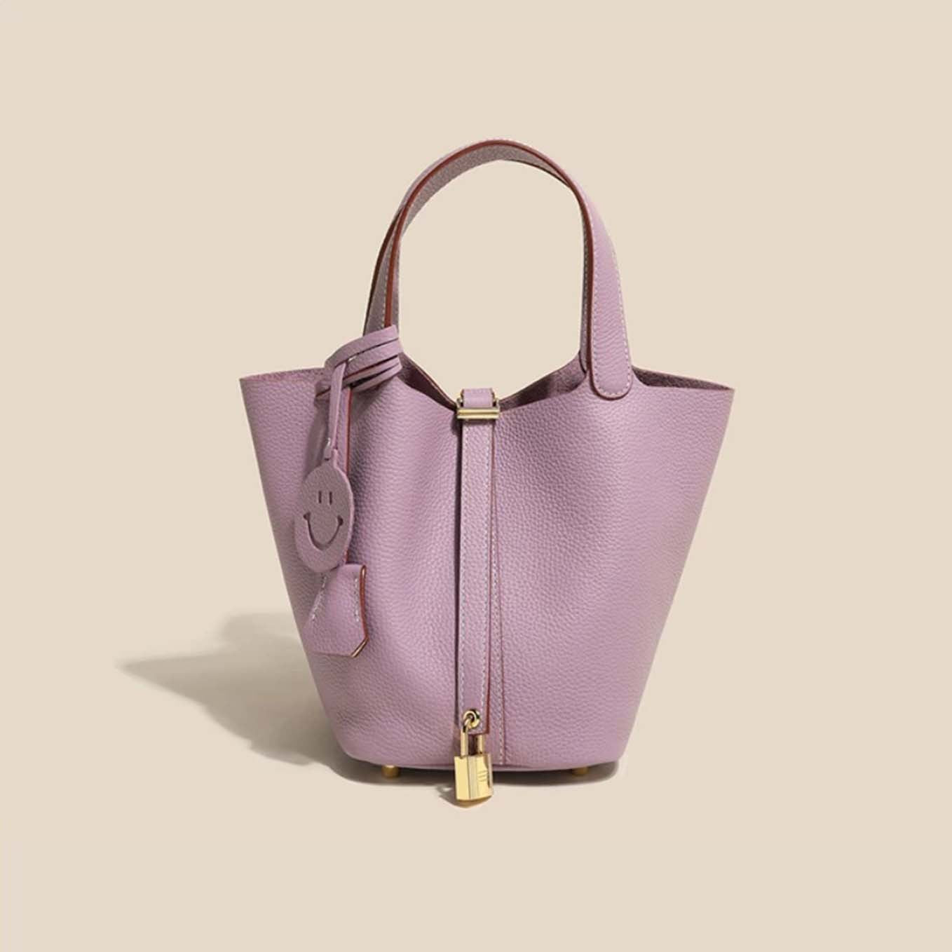 Women's Layer Cowhide Vegetable Basket Versatile Genuine Handbags