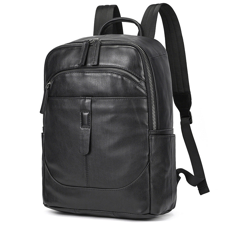 Classic Men's Simple Fashion Leather Cowhide Backpacks
