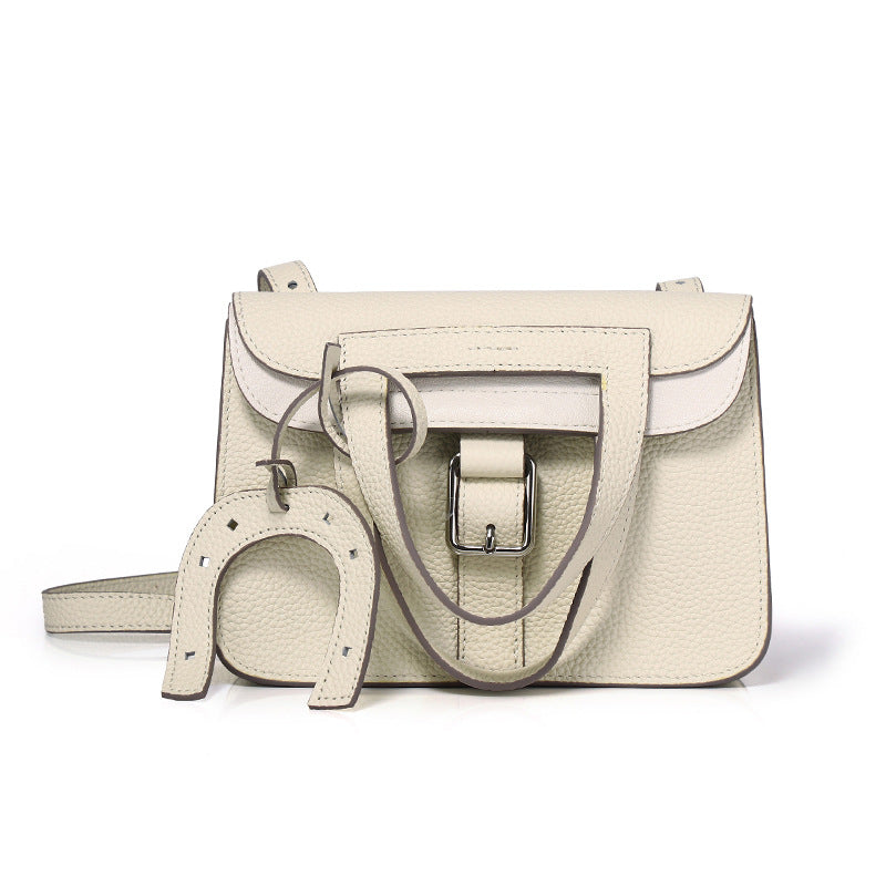 Women's One Hand Top Layer Cowhide Lychee Pattern Crossbody Bags