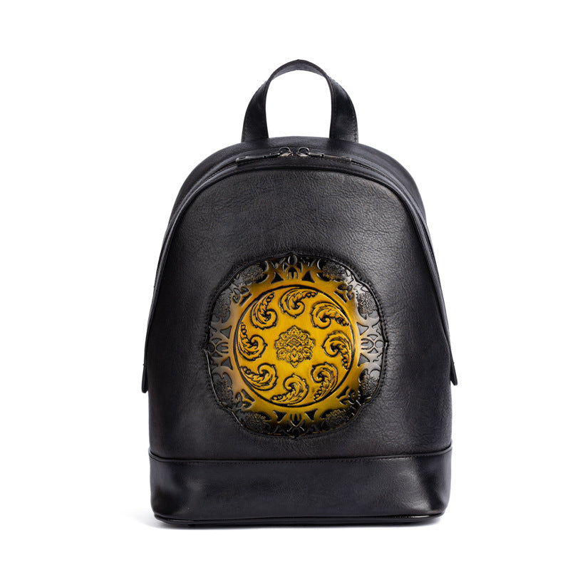 Layer Cowhide Chinese Style Artistic Vintage Backpacks