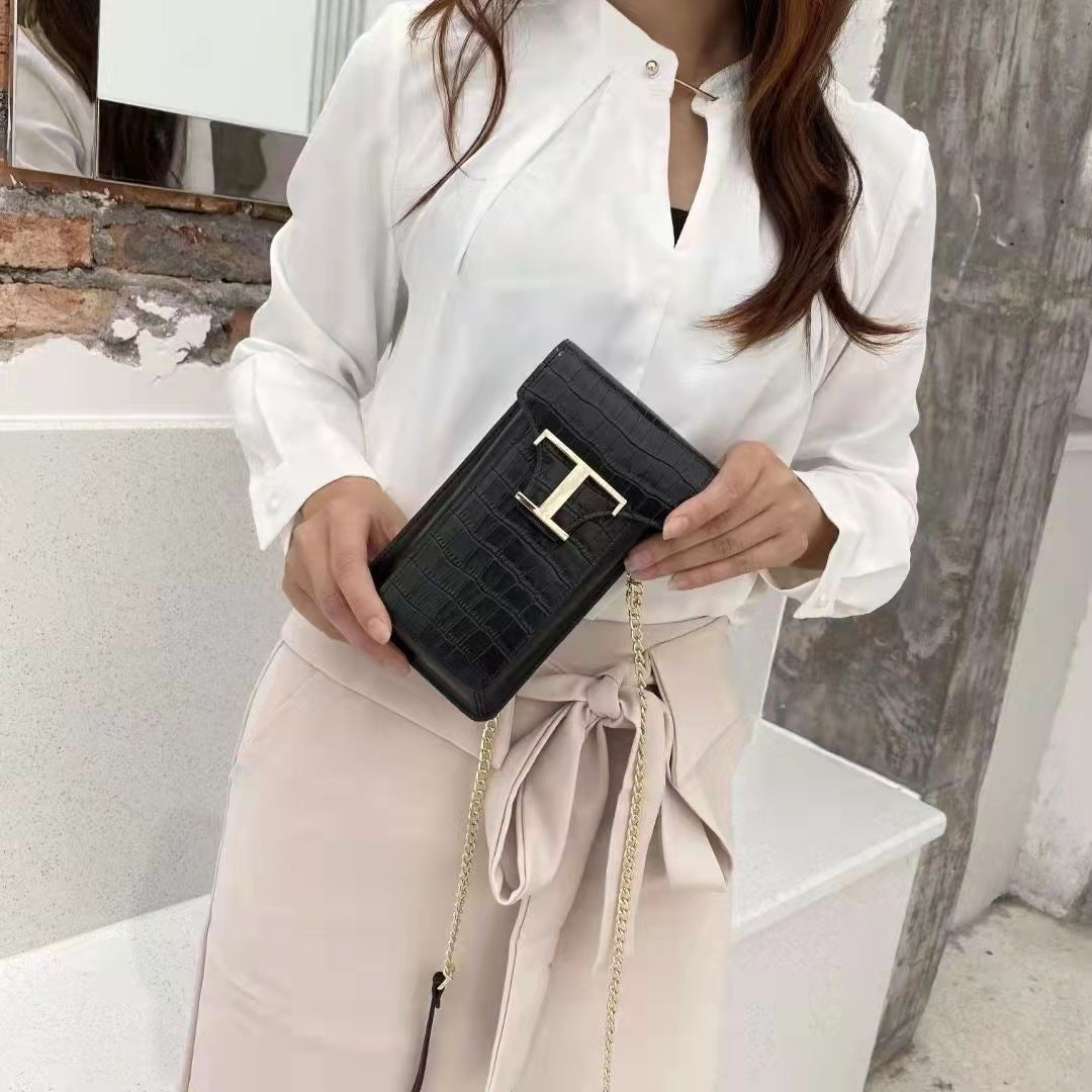 Women's Cowhide Trendy Niche Design Crocodile Pattern Shoulder Bags