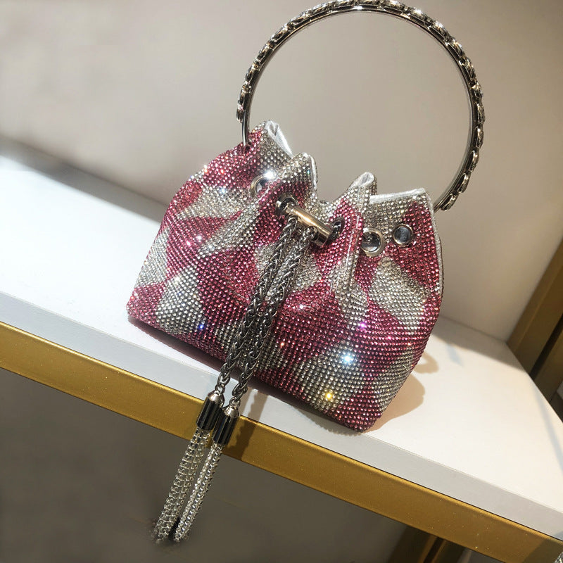 New Rhinestone Metal Clutch Tassel Chain Shoulder Bags