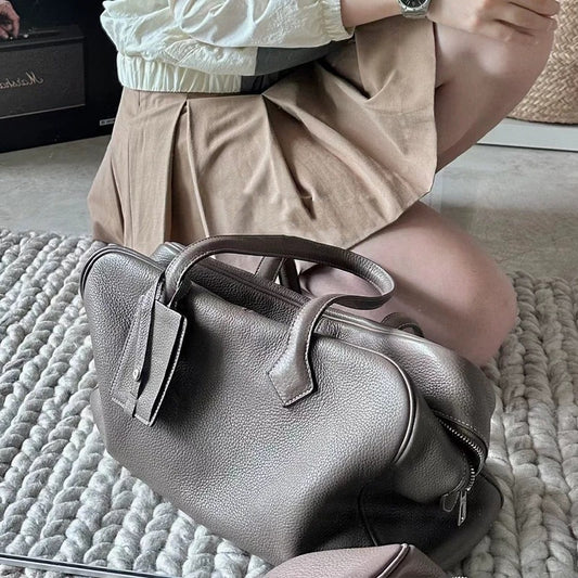 High-grade First Layer Cowhide Victoria Boston Handbags
