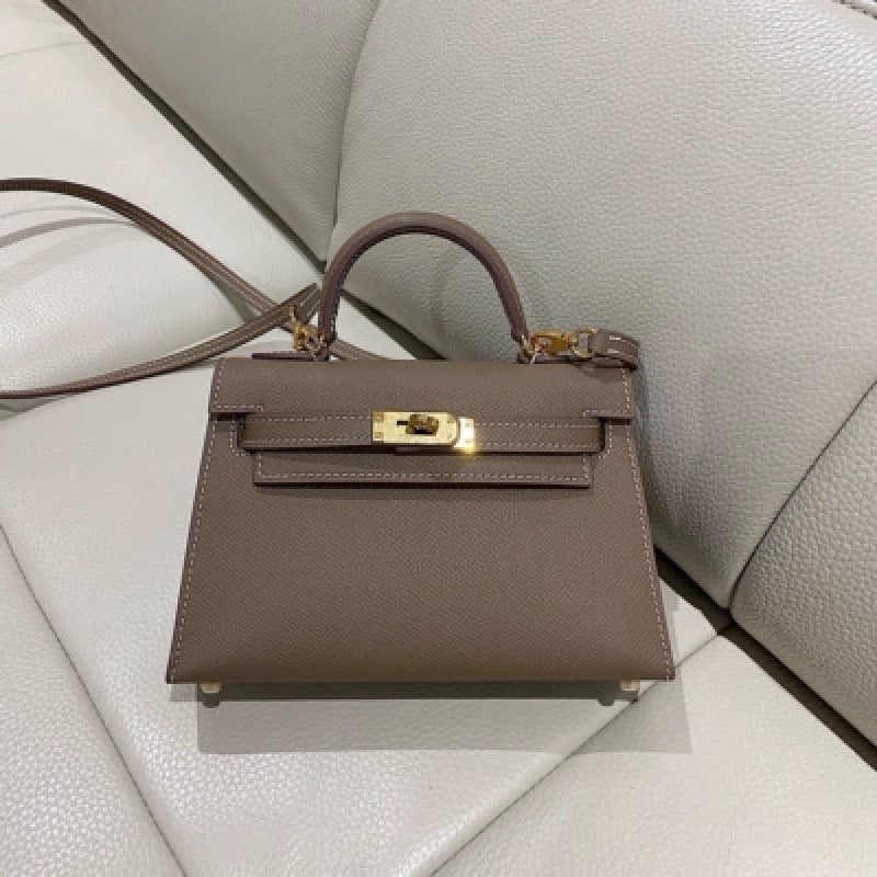 Women's Palm Print Genuine Leather Kelly Mini Bags