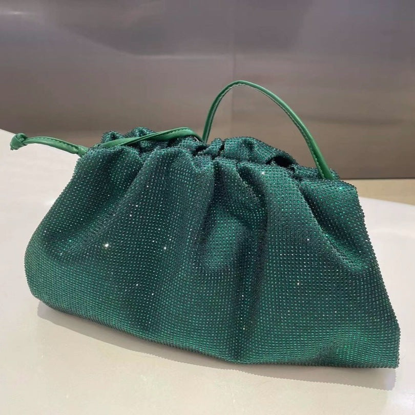 Women's Diamond Cloud Korean Style Pleated Clip Crossbody Bags
