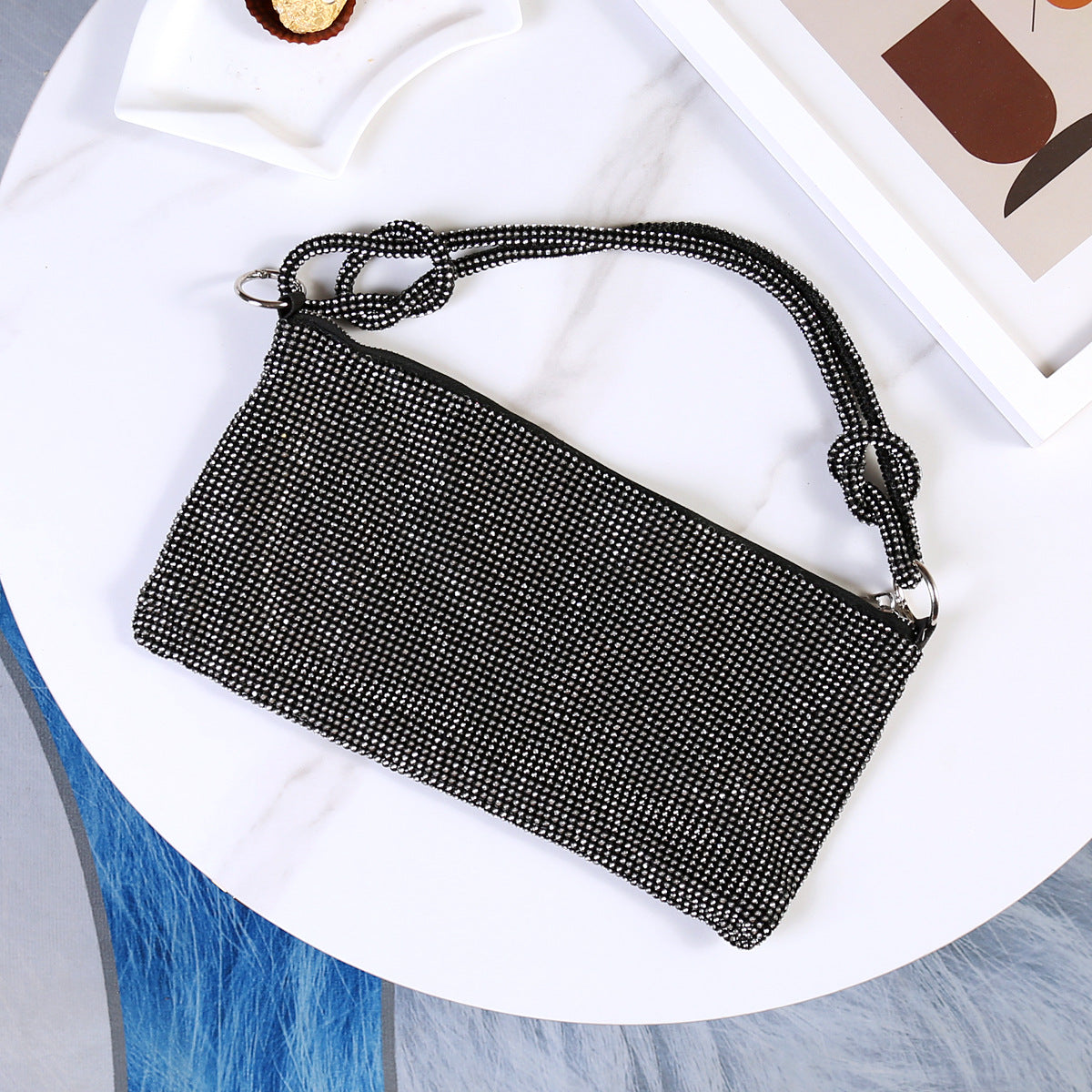 Women's New King Rhinestone Portable Underarm Shoulder Bags