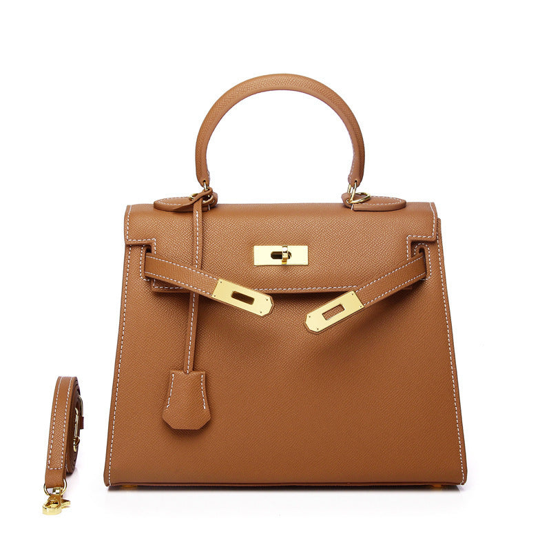 Women's Palm Print Cowhide Platinum Twist Genuine Handbags