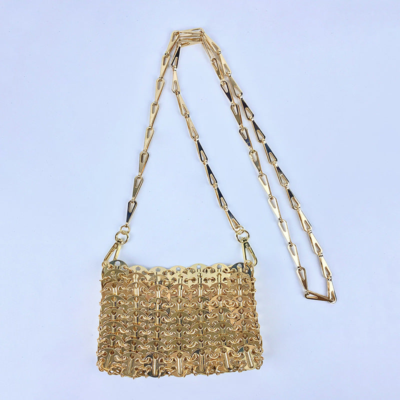 Unique Design Metal Sequins Chain Hand-woven Western Shoulder Bags
