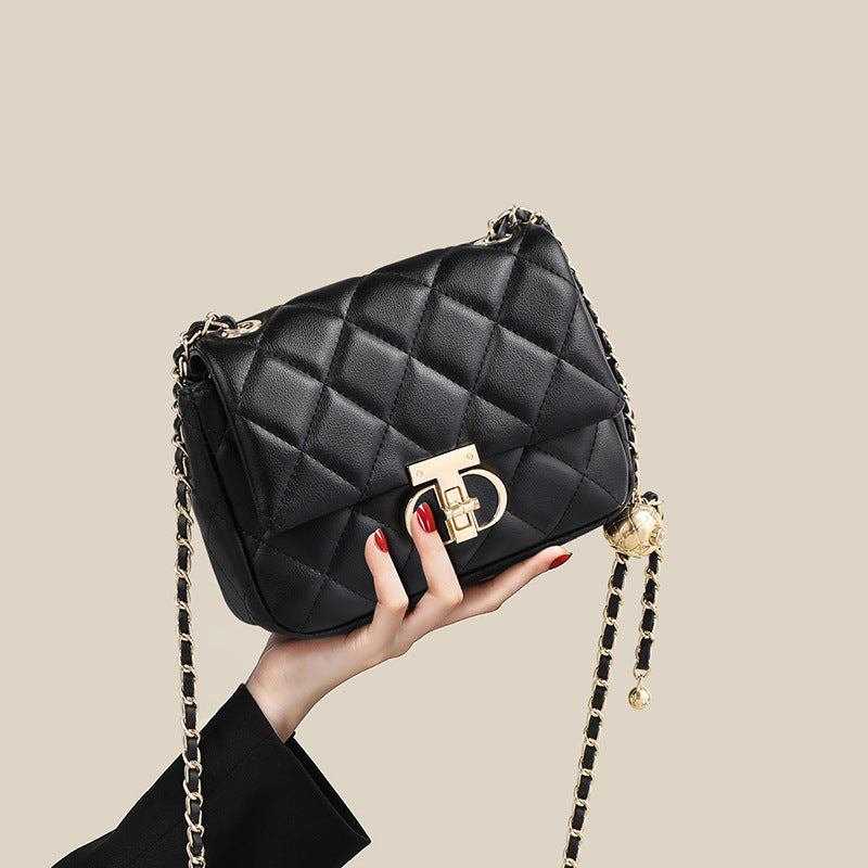 Women's Autumn Genuine Leather Rhombus High-grade Feeling Bags