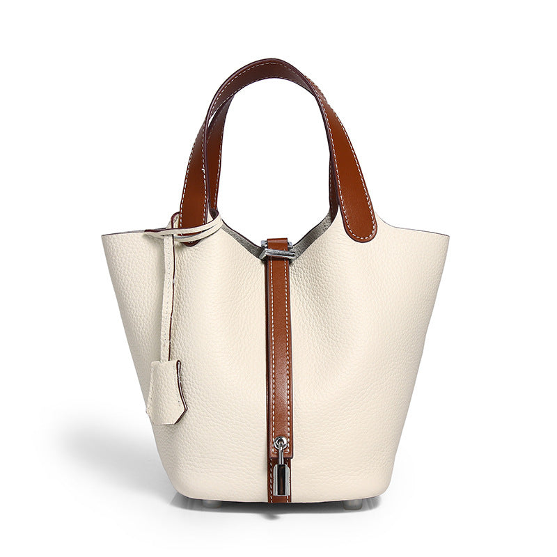 Women's Trendy Color Matching Vegetable Basket Large Capacity Handbags