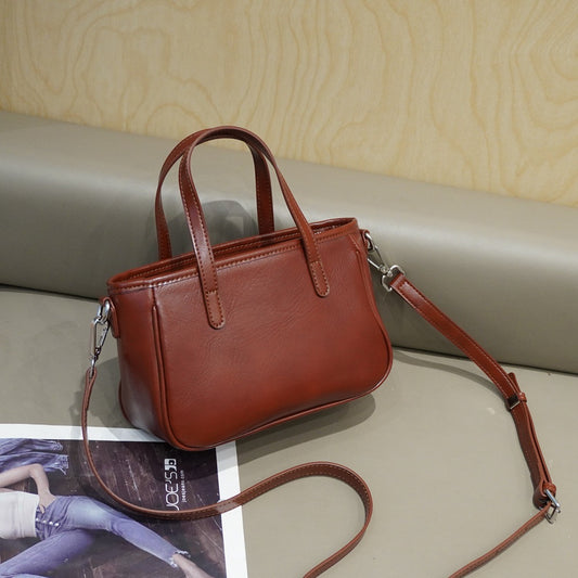 Women's Genuine Leather Vintage First Layer Vegetable Tanned Crossbody Bags