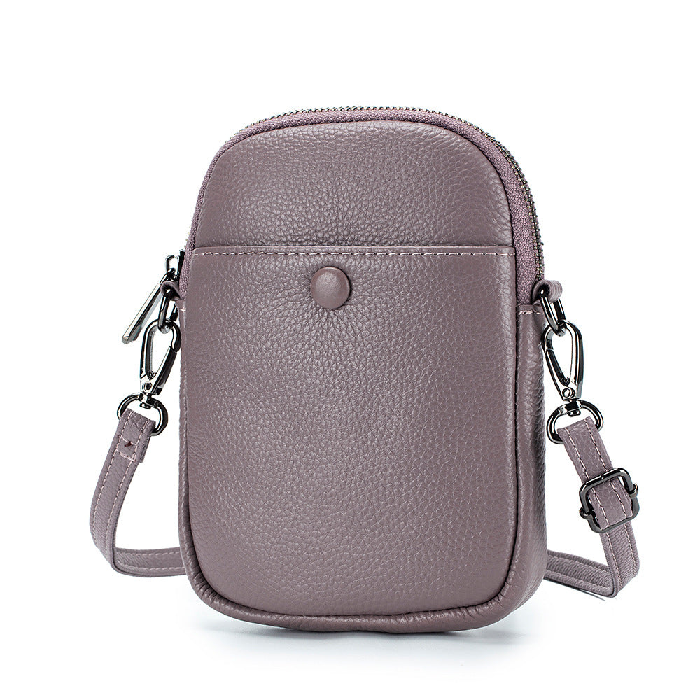 Women's Soft Leather Pouch Vertical Mini Fashion Bags