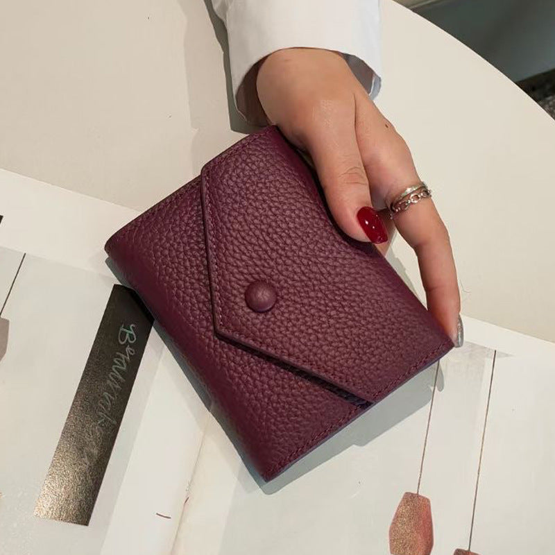 Women's Genuine Leather Short Cowhide First Layer Ladies Wallets