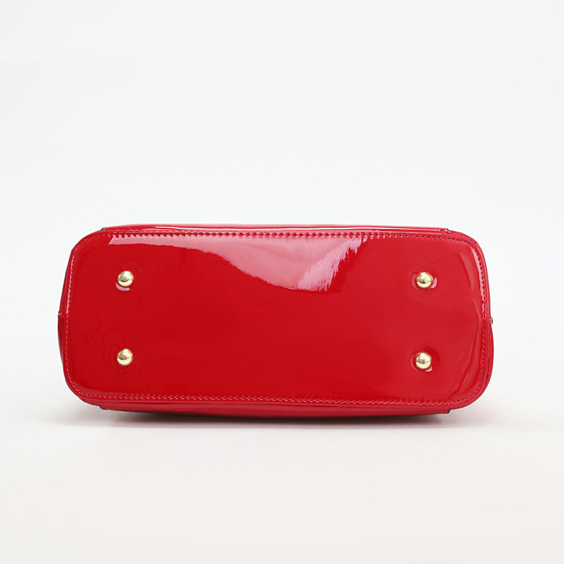 Women's Popular Bright Leather Steel Frame Fashion Handbags
