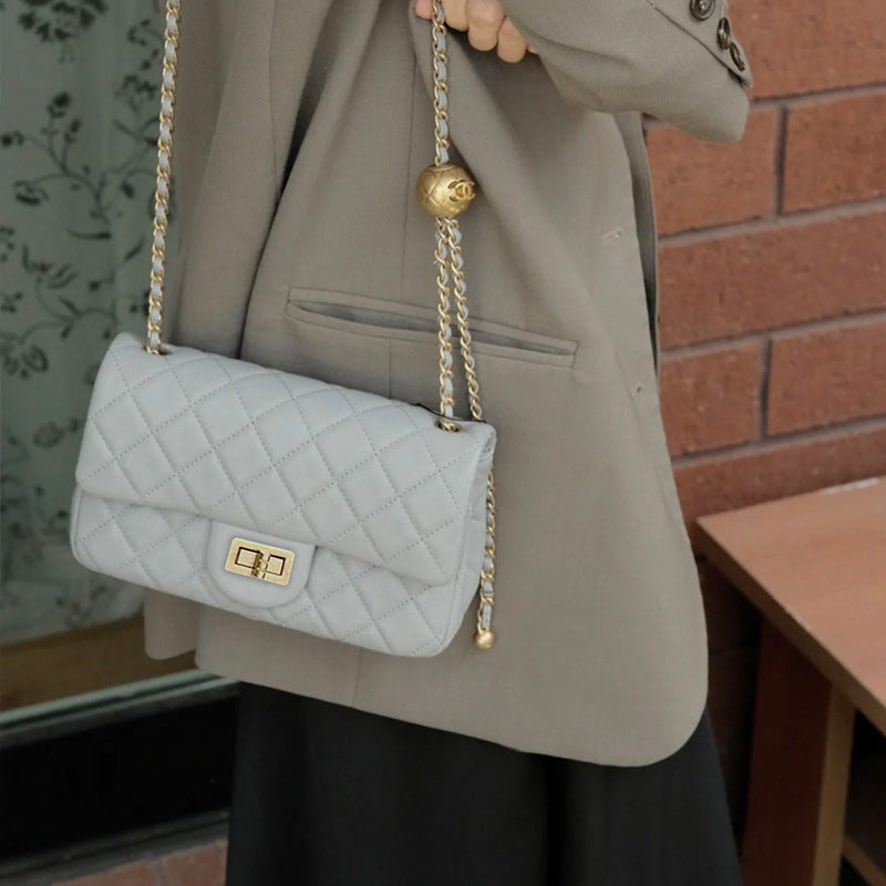 Genuine Leather Sheepskin Black Golden Balls Bags