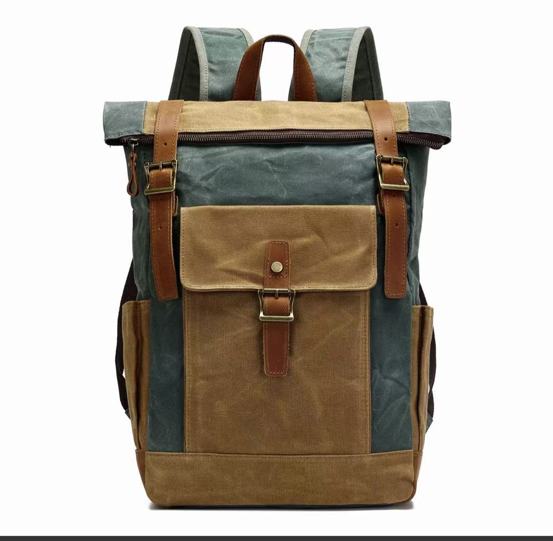 Cool Computer Oil Wax Cloth Waterproof Backpacks