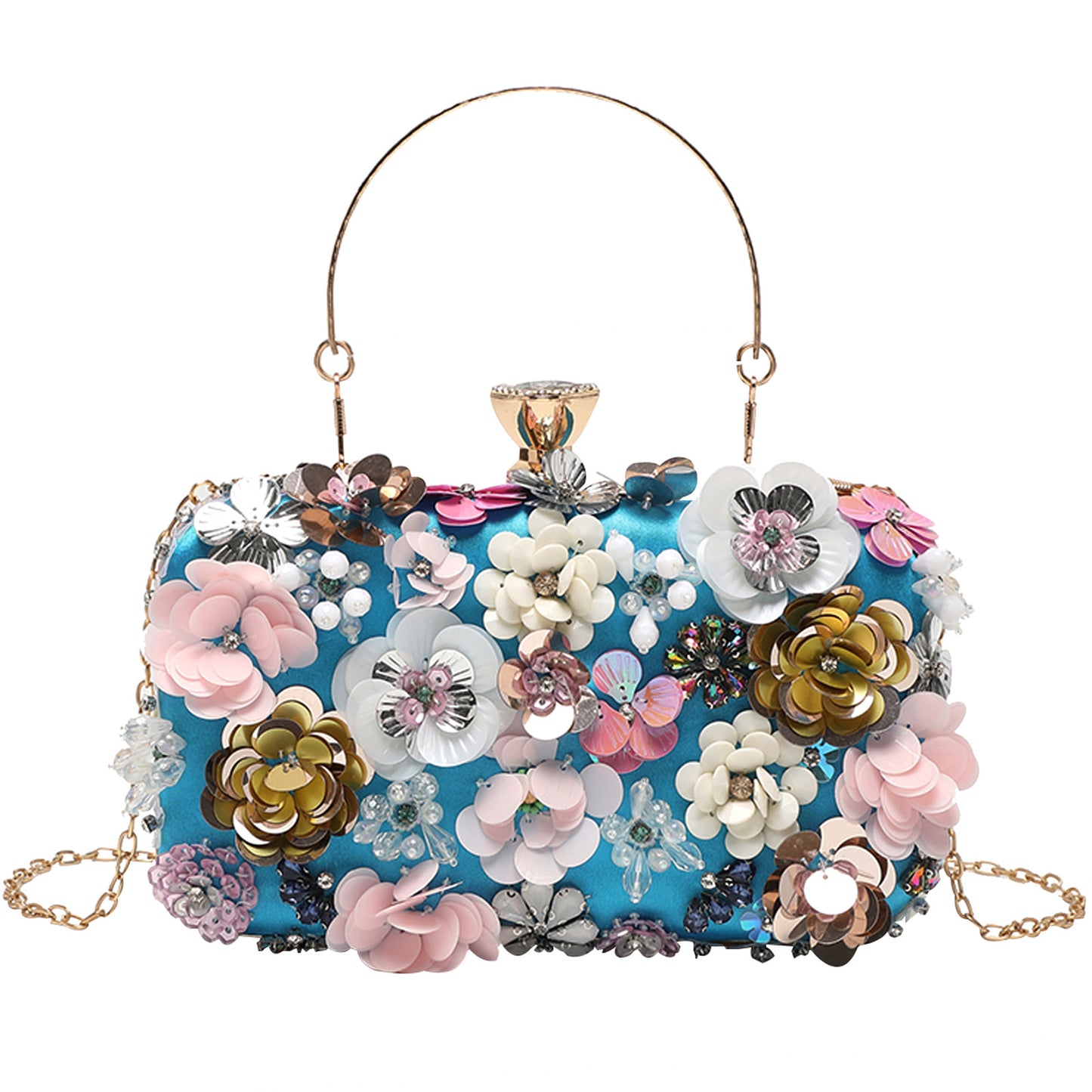 Handmade Pearl Embroidery Flowers Banquet Lady Evening Bags