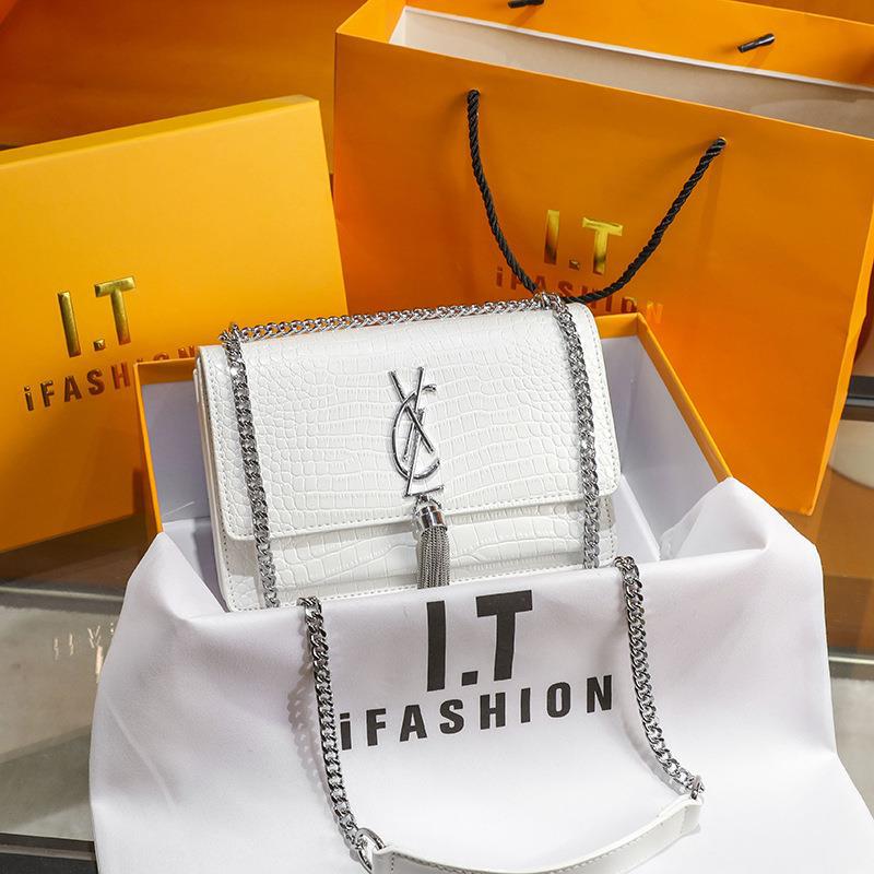 Women's Classy Fashion Crocodile Pattern Chain Shoulder Bags